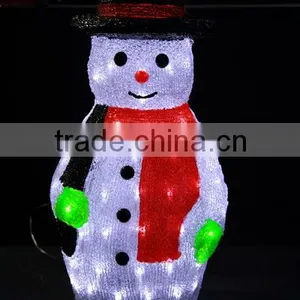 Top Quality Holiday Decoration 3D LED Christmas Acrylic Snowman Motif Light thumbnail-1