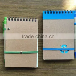 Promotion Cheap and Popular 140x90mm Recycle Notebook With Pen Attached thumbnail-1