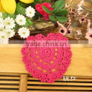 Heart Doilies,wedding Decoration Woven Coasters Cute Heart Shaped Applique thumbnail-4