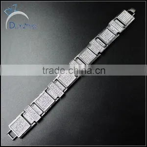 Factory Ice Out cz Micro Pave Hip Hop Men Micro Pave Bracelets thumbnail-2