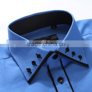 Men's Yarn Dyed Double Button Collar Cotton Striped Shirt Button Down Double Collar Formal Shirt Manufacturer thumbnail-2