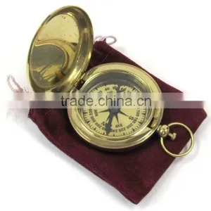 Nautical Antique Brass Pendant Compass With Cover 13463 thumbnail-1