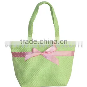 Straw Handbag With Bows thumbnail-1