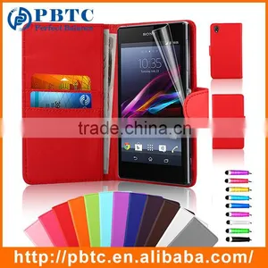 Fancy Rose PU Wallet Waterproof Shockproof Cover Case For Sony Xperia Z1 thumbnail-3