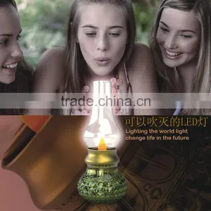 Magic LED USB Rechargeable Blow Light Retro Classic Blowing Control Kerosene Lamp Dimmable Bedside Desk Night Light Lamp thumbnail-4