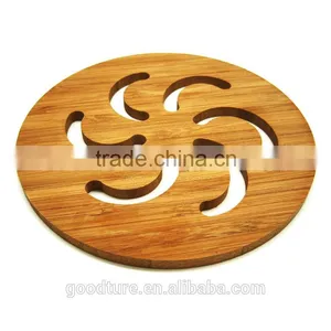 Round Flower Skeleton Bamboo Placemat Table Mat Coaster thumbnail-2