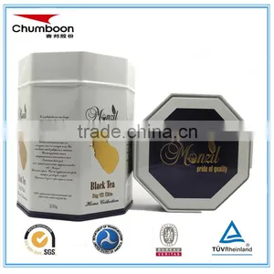 250g Octagonal Tea Tin Box Sandy Tinplate Gift Box thumbnail-3