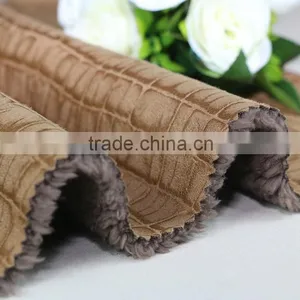 Wholesale Hot Stamping Faux Fur Fabric Suede Bonded Faux Fur Fabrics Faux Suede Fabric Quality Choice thumbnail-1