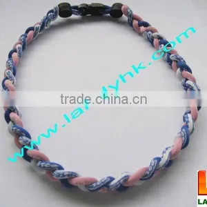 Triple Braided Silicone Titanium Pain Relief Sports Handmade Necklace thumbnail-5