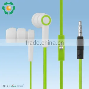 Colorful Wired Earphones With Flat Cable and 3.5 mm Plug for Enjoying Music thumbnail-3
