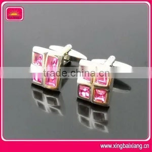 Bright Rhinestone Inlayed Sleeve Cuff Links thumbnail-1