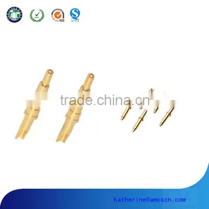 OEM Custom Brass Gold Plated Pogo Pins, Threaded Spring Pins thumbnail-1