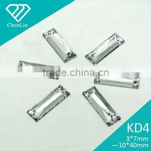 KD4 Baguette 6*15 7*21 8*24 Flat Back Sew on Acrylic Rhinestones for Fashion Decoration, Craft Making, Garment Bags Accessories thumbnail-1