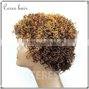 Cheap Wholesale Price High Temperature Fiber Synthetic Wig Futra Fiber Short Kinky Curl Afro Curl Wig thumbnail-4