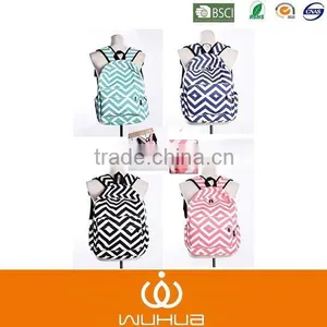 4 Colors Stripe Chevron School Backpack Bookbag For Unisex thumbnail-1