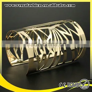 Gold Metal Cuff Bracelet Blank, Heavy Metal Bracelets thumbnail-5