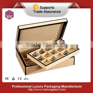 Handmade Wooden Jewelry Cufflink Box /Mutil- Layer Cufflink Box Custom thumbnail-1