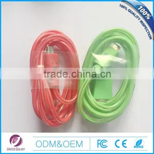 Fashion Design Smart Colorful LED Light USB Cable for Smart Phone or Iphone thumbnail-2