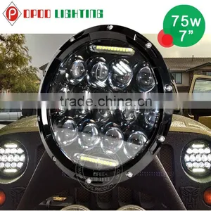 Jeep Headlight, High Low Beam 7 Inch 75w Led Jeep Headlight thumbnail-3