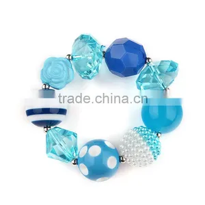 New Style Blue Crystal Imperial Crown Baby Girls Necklace Blue Set Beads Designs Baby Girls Baby Necklace thumbnail-3