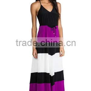 2015 Gowns Women Colour Block Gown Fashion Gown Design for Women Wear Long Gowns thumbnail-6
