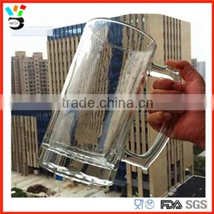 Barware Supplier Drinkingware Large Size 1.5L Glass Beer Mug With Handle thumbnail-1