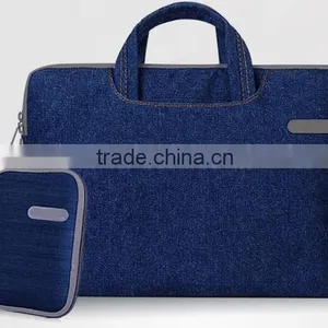 Customize Hot Selling Denim Computer Messenger Pouch Tote Case 15.4" 15.6" Laptop Shoulder Bag For HP thumbnail-2