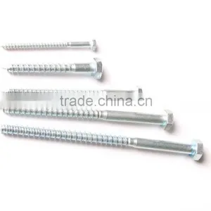 High Quality Carbon Steel DIN571 Hex Head Lag Screw Hexagon Head Screw Hex Wood Screw thumbnail-1
