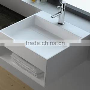 China Manufacture,wall Hung Wash Basin Solid Surface Wash Basin,Artificial Stone Washing Basin thumbnail-1
