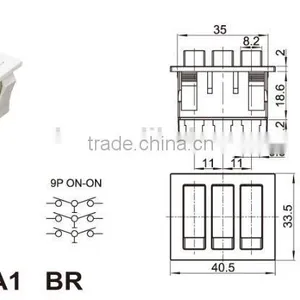 16A 250V Twin Unit Rocker Switch With Light,rocker Switch Mini Switch On-off Switch for Electrical Products With Certificate thumbnail-6