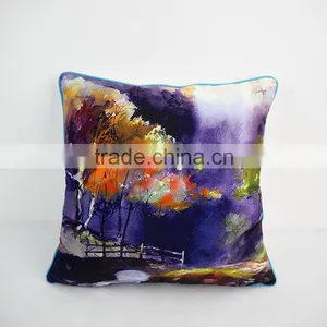 Decorative Car Sofa Bed Flower Printed Cushion Covers Comfortable Fabric Velvet Pillow Cases thumbnail-3