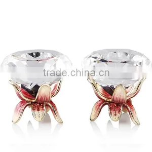 RORO March in Paris Daisy Enamel Pewter Craft Crystal Candle Holder Candlesticker Candle Stand Fashion and Best Selling thumbnail-1