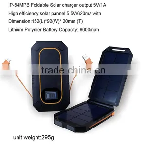 Water Proof Mini Solar Power Bank 5000mah With Hanging Hole and Super Led Light thumbnail-1
