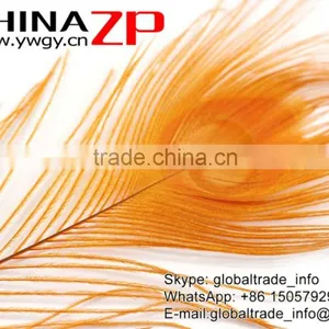 ZPDECOR Crafts Factory Leading Supplier Wholesale Cheap Full Eye Dyed Gold Peacock Tail Feathers thumbnail-4