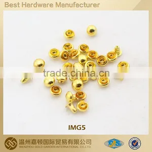 Metal Gold Color Dome Rivet for Apparel Bag Shoe, Various Fashion Designs Customized thumbnail-1