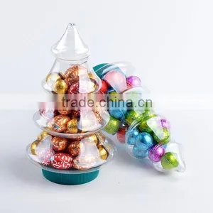 Christmas Tree Shape Package Gold Foil Wrapped Chocolate Easter Egg Toy Candy thumbnail-1