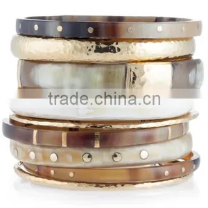 Water Buffalo/cow Jewelry Horn Bangle With Brass Fashion Jewelry Handmade in India New Design thumbnail-6