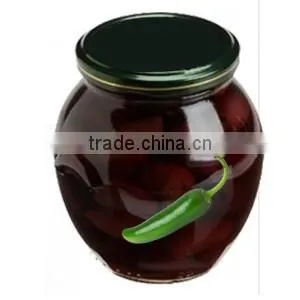 High Quality 100% Tunisian Table Olives,Purple Olives Broken With Green Peppers, Purple Olives 370 ml Glass Jar thumbnail-2