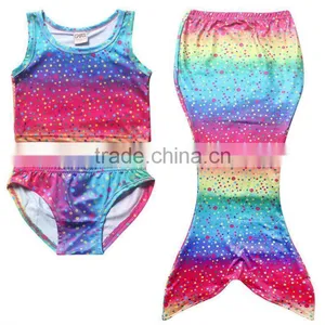 Hot Kids Girls Mermaid Tail Swimmable Bikini Set Swimsuit Swimming Costume thumbnail-2