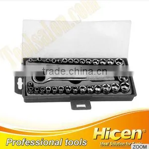 Top Quality 40 Pieces Hand Tool Set Socket Wrench Set 1/4" & 3/8" Dr thumbnail-1