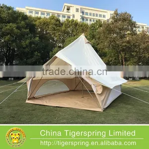 Waterproof Beige Color Tulip Bell Tent Luxury Camping Tent Outdoor thumbnail-3