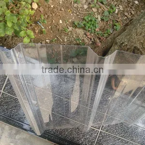 Plastic Polycarbonate PC 100% Clear Corrugated Plastic New Wave Roofing Sheet for Sale thumbnail-2