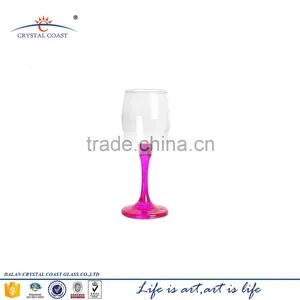 Hand Painted Pink Colored Stem Wine Glass thumbnail-1