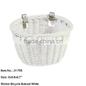 Wholesale White Willow Wicker Bicycle Basket White Wicker thumbnail-1