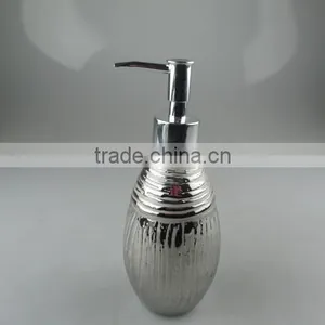 Stocked Ceramics Silver Color Bath Jar Modern Design thumbnail-1