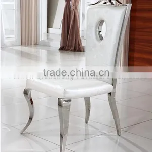 Stainless Steel Leg Leather Dining Chair Modern thumbnail-3