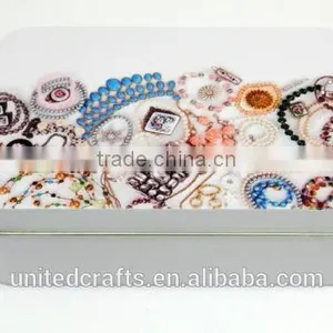 6" Vintage Style Jewelry Desing Storage Tin Box Trinket thumbnail-2