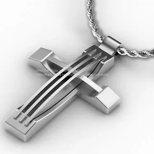 OEM / ODM Stainless Steel Pendant Black Cross Fashion thumbnail-4