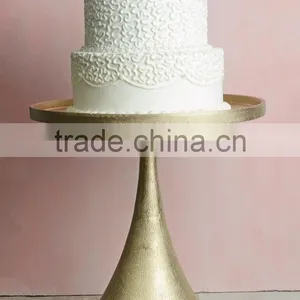 Golden Round Metal Tall Base Cake Stand thumbnail-1