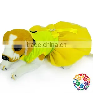 2015 New Design Yellow Pet Dog Coat Wholesale High Quality Dog Tutu Dress Cherry Chiffon Pet Dog Dress Clothes thumbnail-6